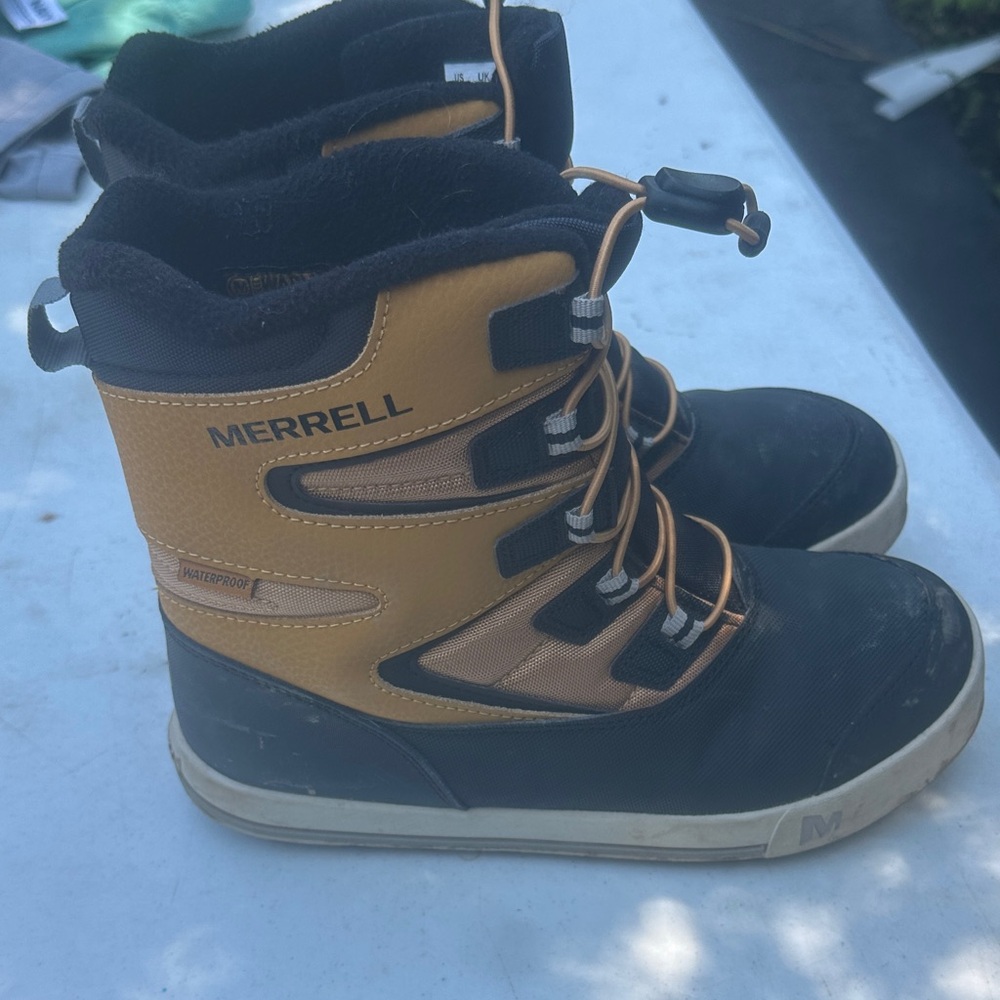 Merrell Kids' Black and Tan Adventure Boots